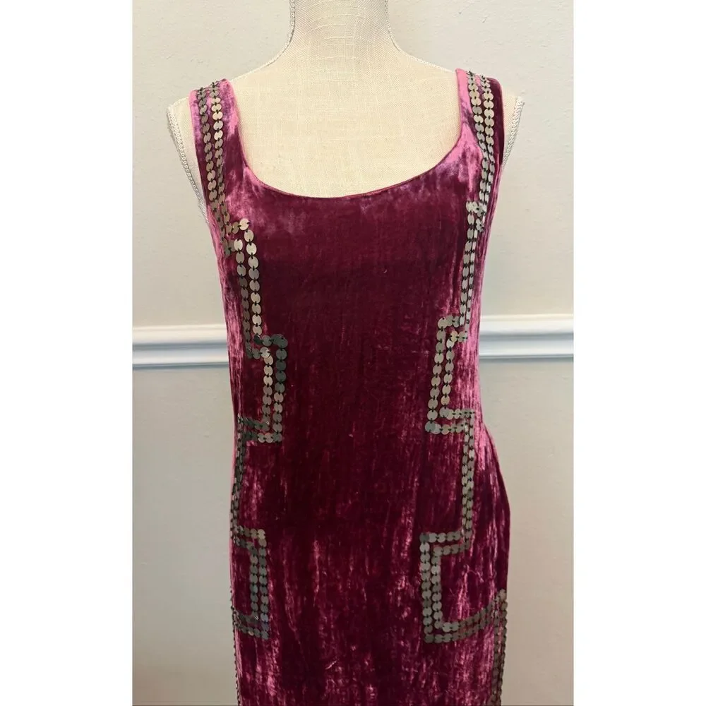 Alix of Bohemia Adele Plum Velvet Dress Size Small - Picture 4 of 16